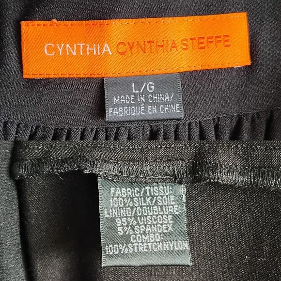 Cynthia Steffe Silk Black Sleeveless Dress Women’s Large - Picture 7 of 8